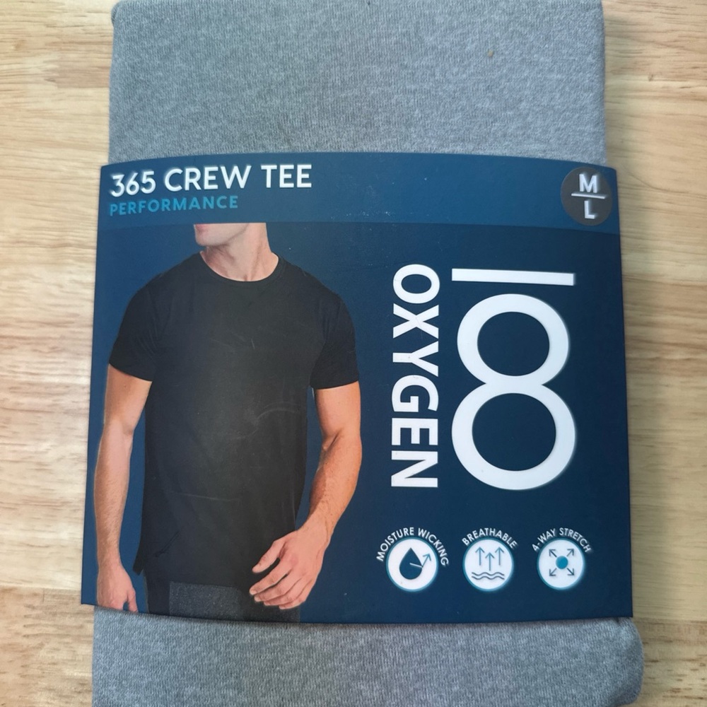 365 Crew Tee Performance Short Sleeve T-Shirt - Gray